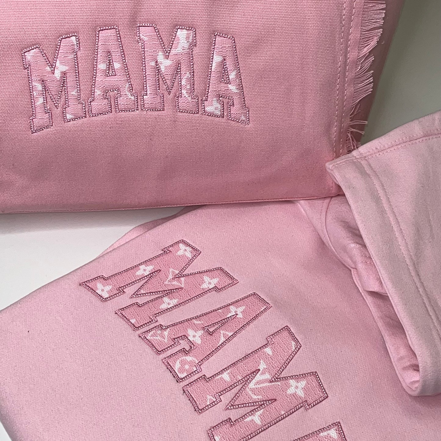 Mama Canvas Fringe Tote Bag, Pink