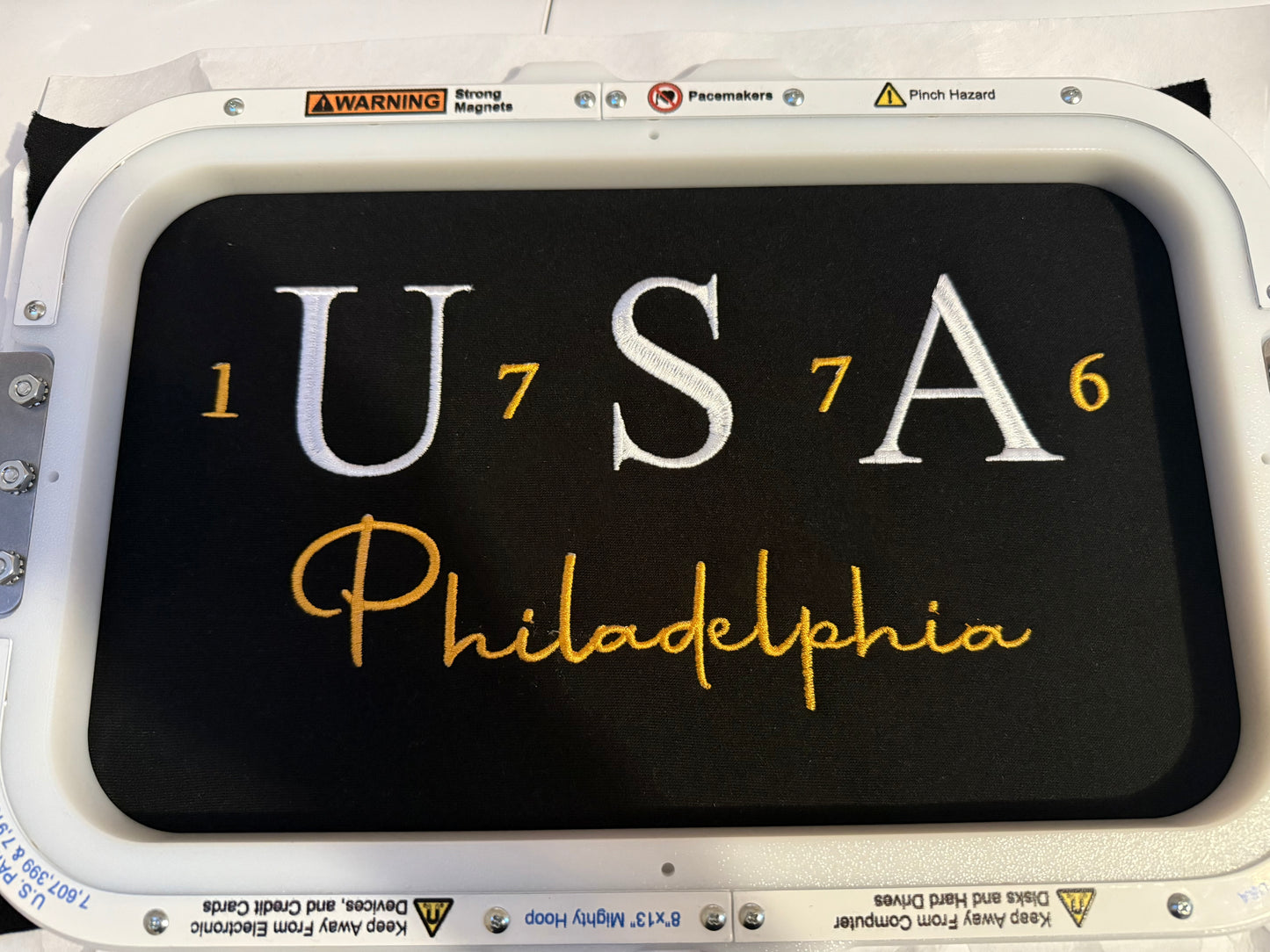 USA Embroidered SweatShirt, 1776 Crewneck, Philadelphia, Personalized Crew, America | C'est Martine