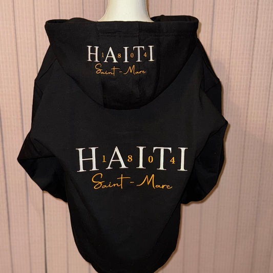 Haiti, Lakay Se Lakay, Hometown pride, personalized embroidered Zipper Hoodie / C'est Martine