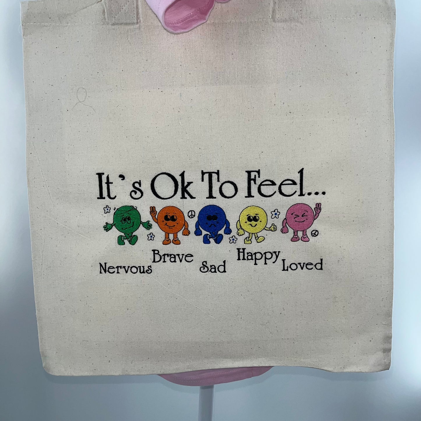 Mental Health, Awareness, It’s Ok, Embroidered Tote!