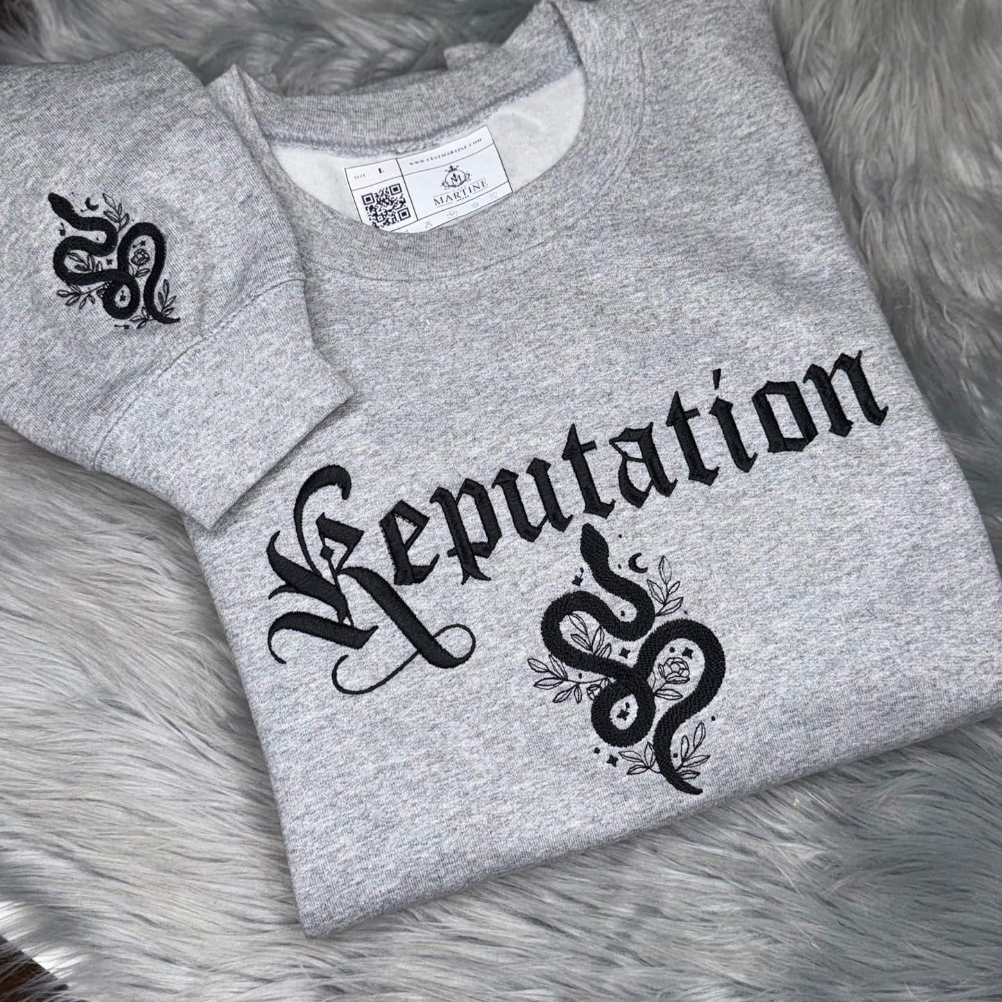 Reputation Black Snake Embroidered Hoodie β