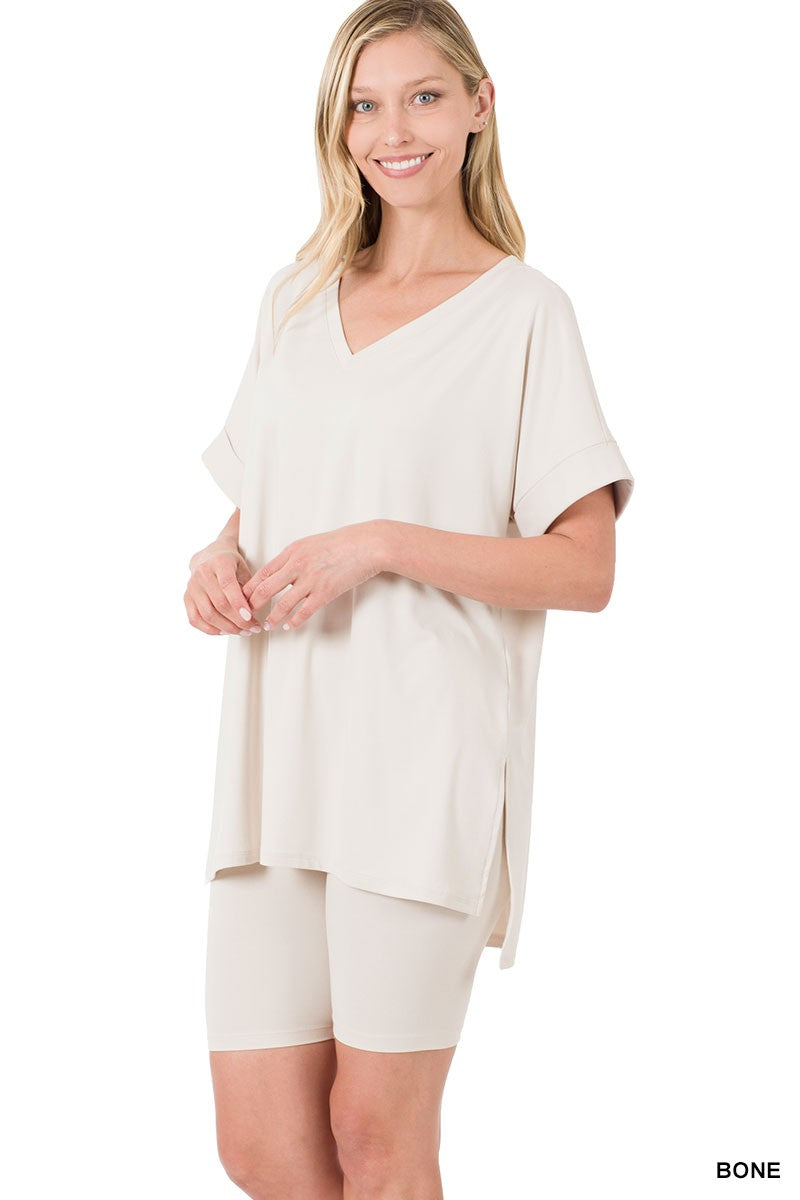 LoungeWear Short Set Bone