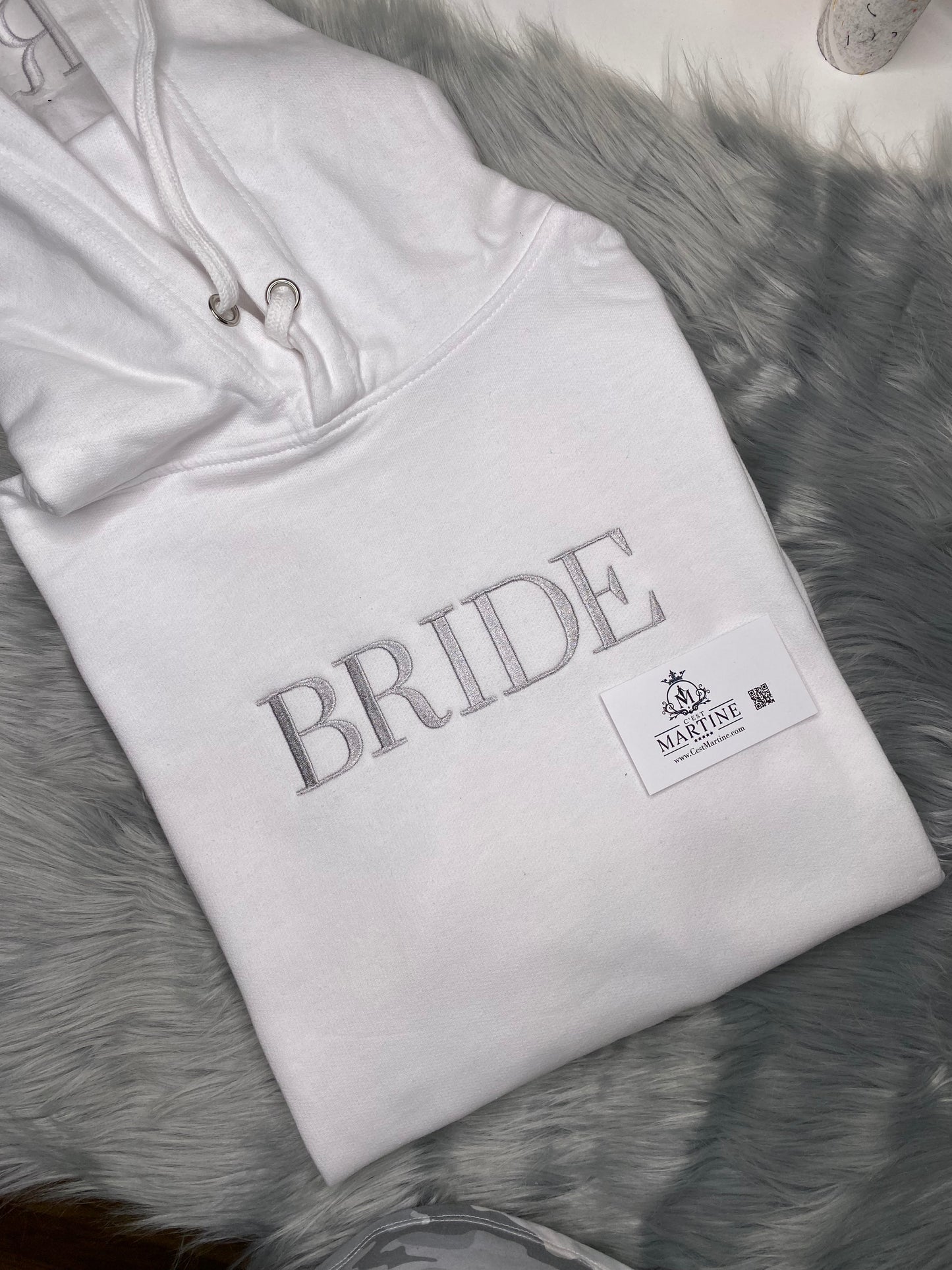 Bride Embroidered Hoodie and Hood Sweatshirt Keepsake | C'est Martine
