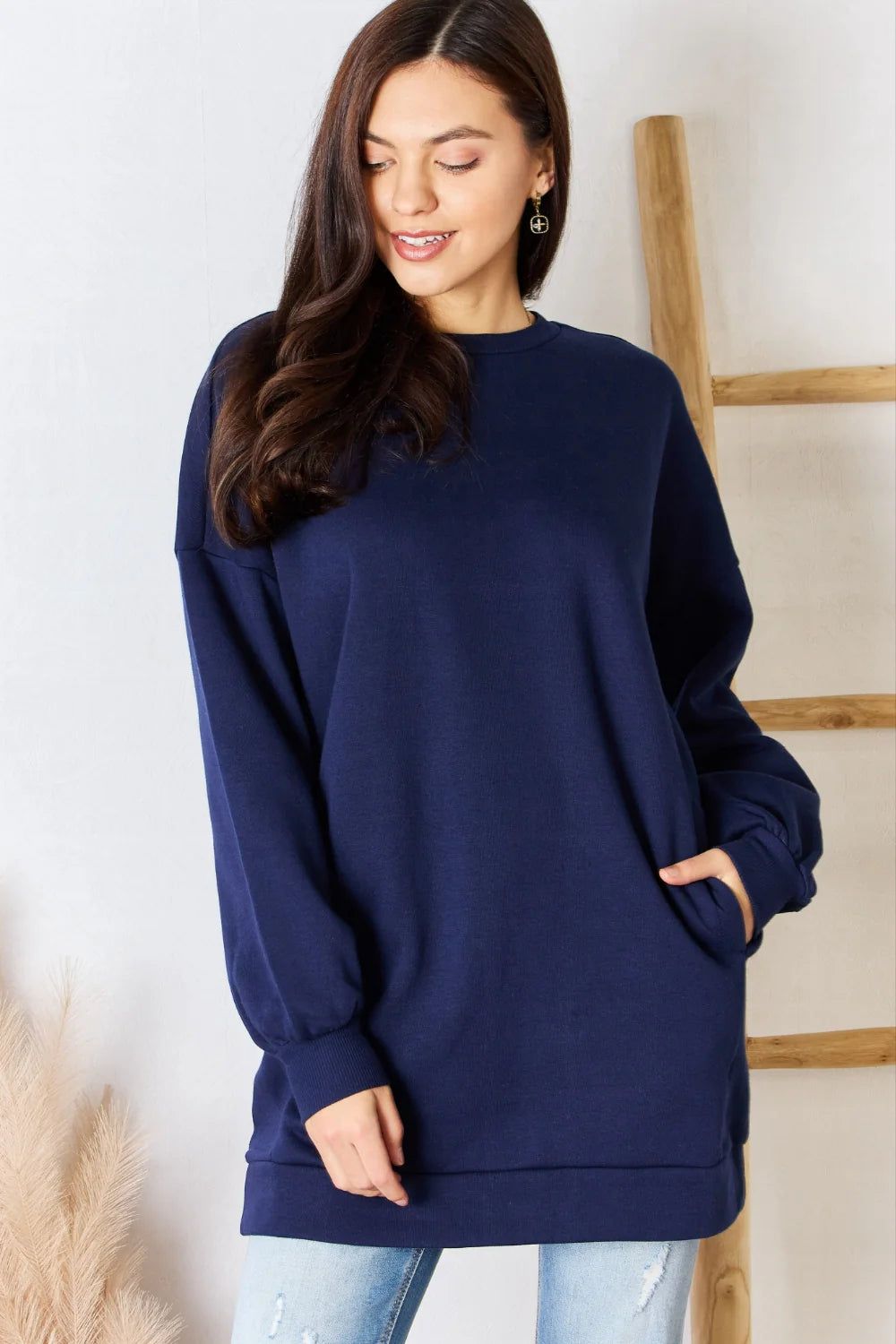 Oversized SweatShirt with Pockets Navy
