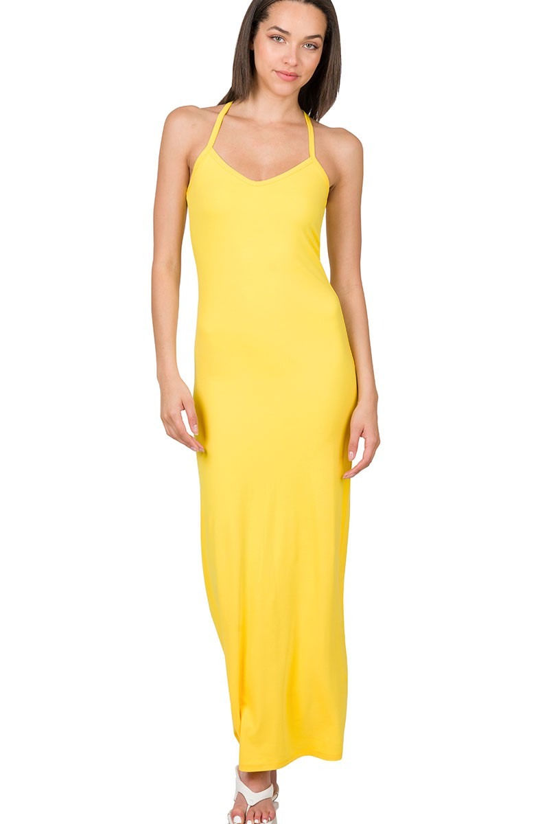 Yellow Maxi Dress, Spaghetti Strap, Yellow