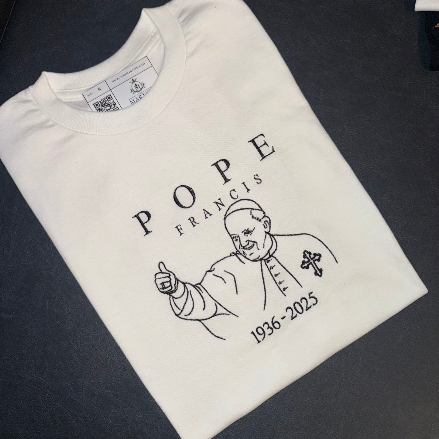 Pope Francis Memorial Embroidered T-Shirt