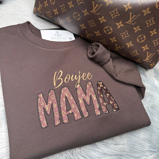 MAMA Sweatshirt, Boujee MAMA Embroidered Crewneck Custom | C'est Martine