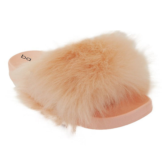Faux Fur Slipper Lounging Cream