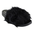 Faux Fur Slipper Lounging Black
