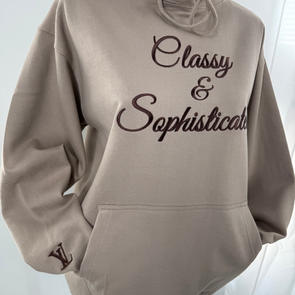 Hoodie, Classy and Sophisticated, Personalized Embroidered Chest and Hood | C'est Martine