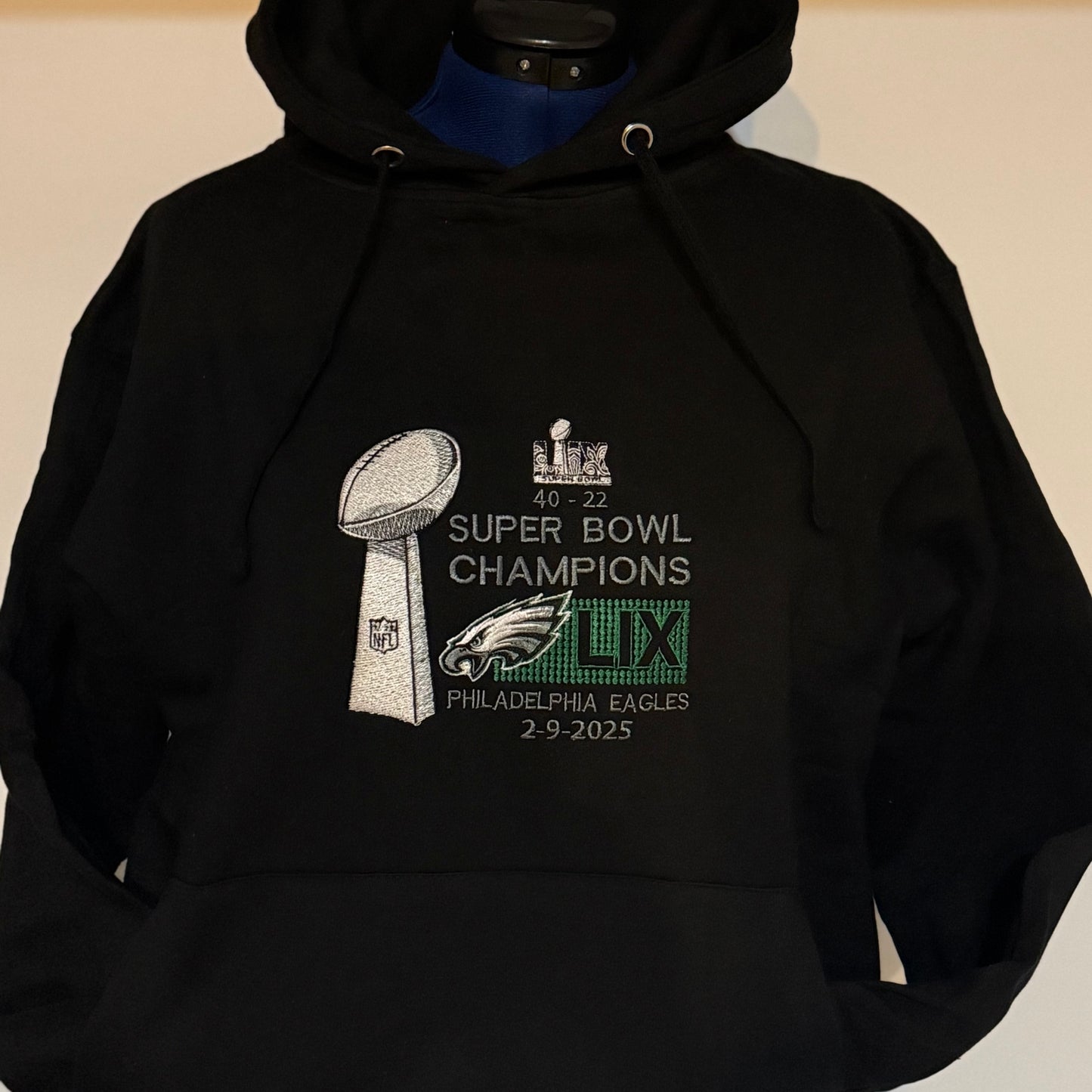 SuperBowl Football Season  Philadelphia Eagles Embroidered Hood and Chest Hoodie