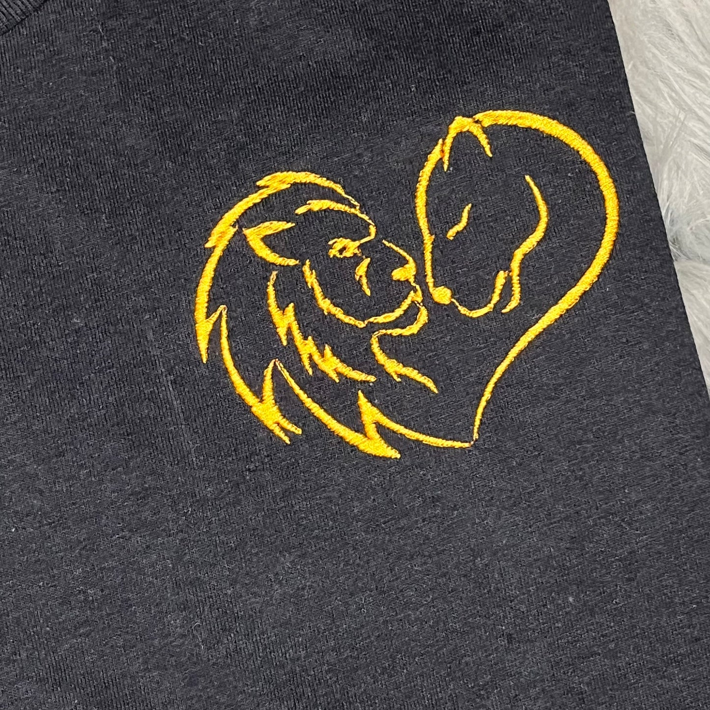 Valentine’s Day Lion Lover Embroidered T Shirt