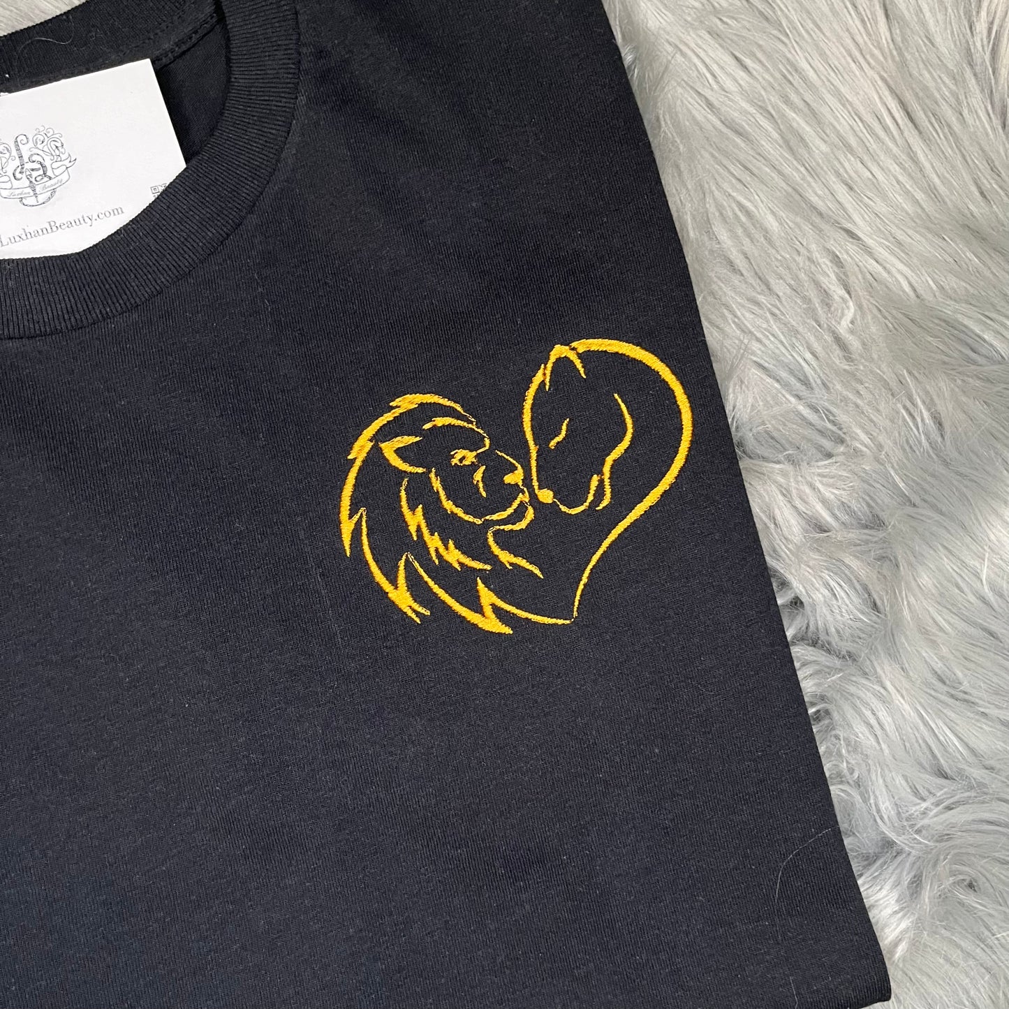 Valentine’s Day Lion Lover Embroidered T Shirt