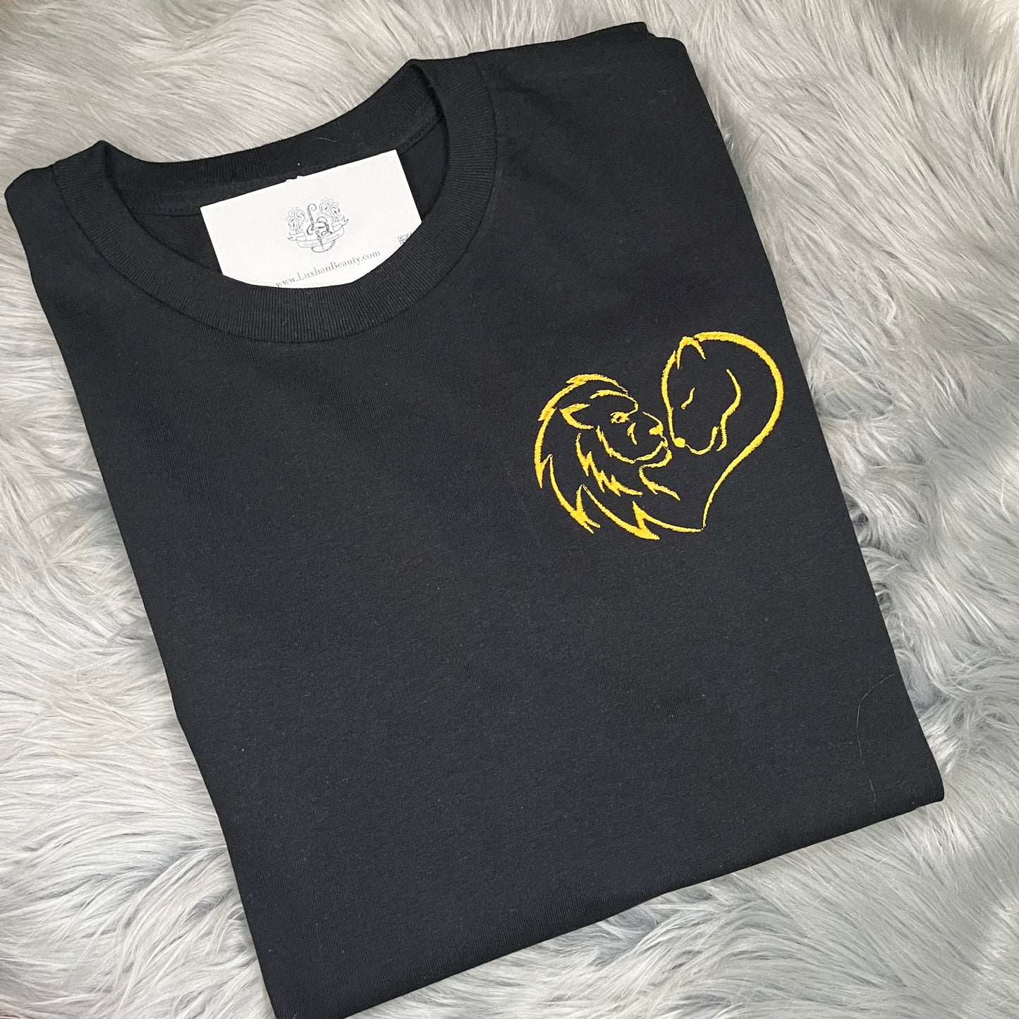Valentine’s Day Lion Lover Embroidered T Shirt