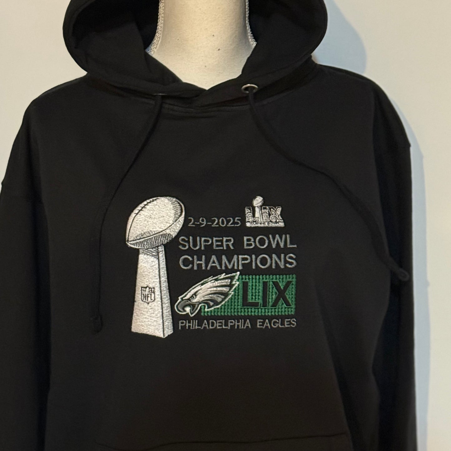 SuperBowl Football Season  Philadelphia Eagles Embroidered Hood and Chest Hoodie