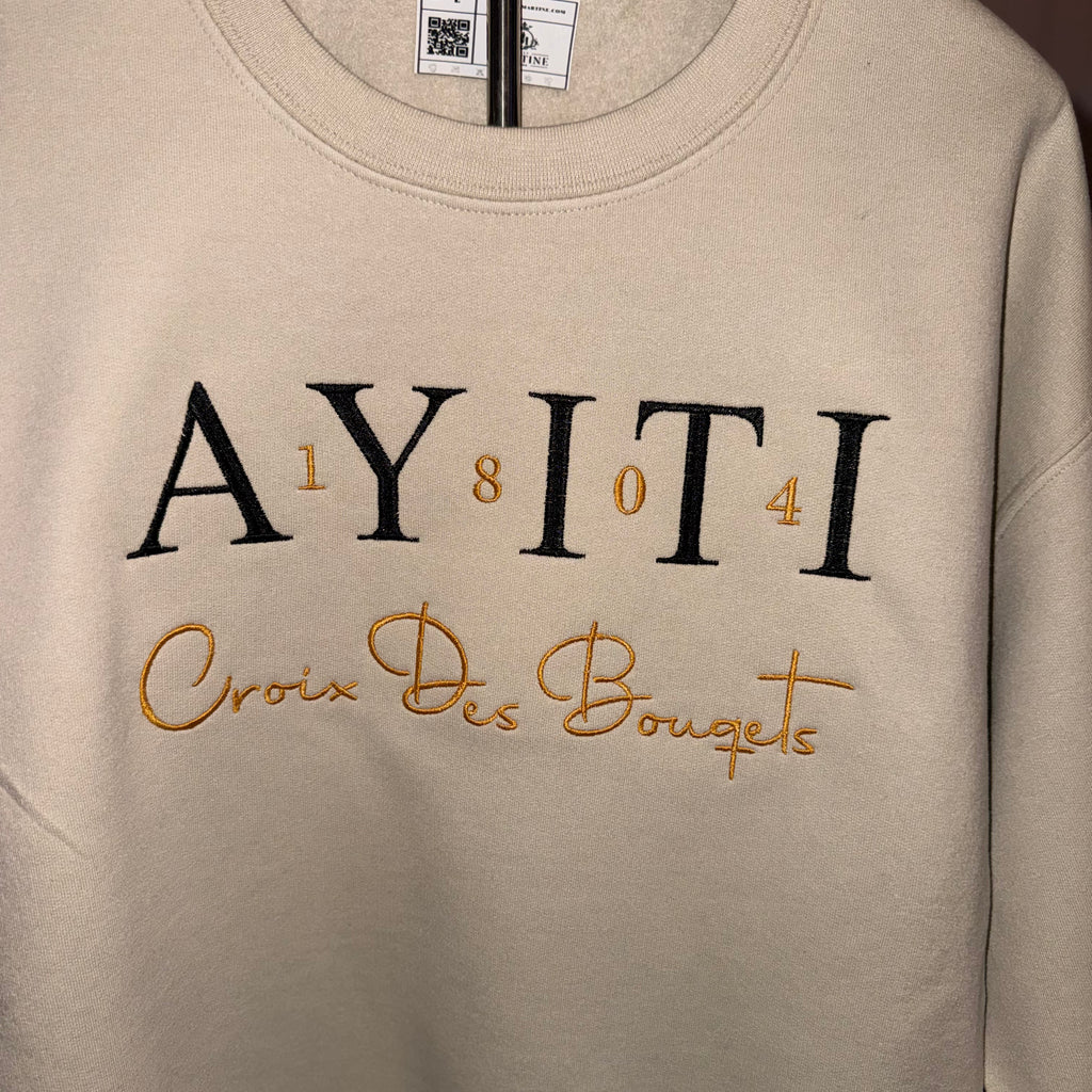 Ayiti, Haiti, Lakay Se Lakay, Home town pride, personalized embroidered CrewNeck, Sweatshirt