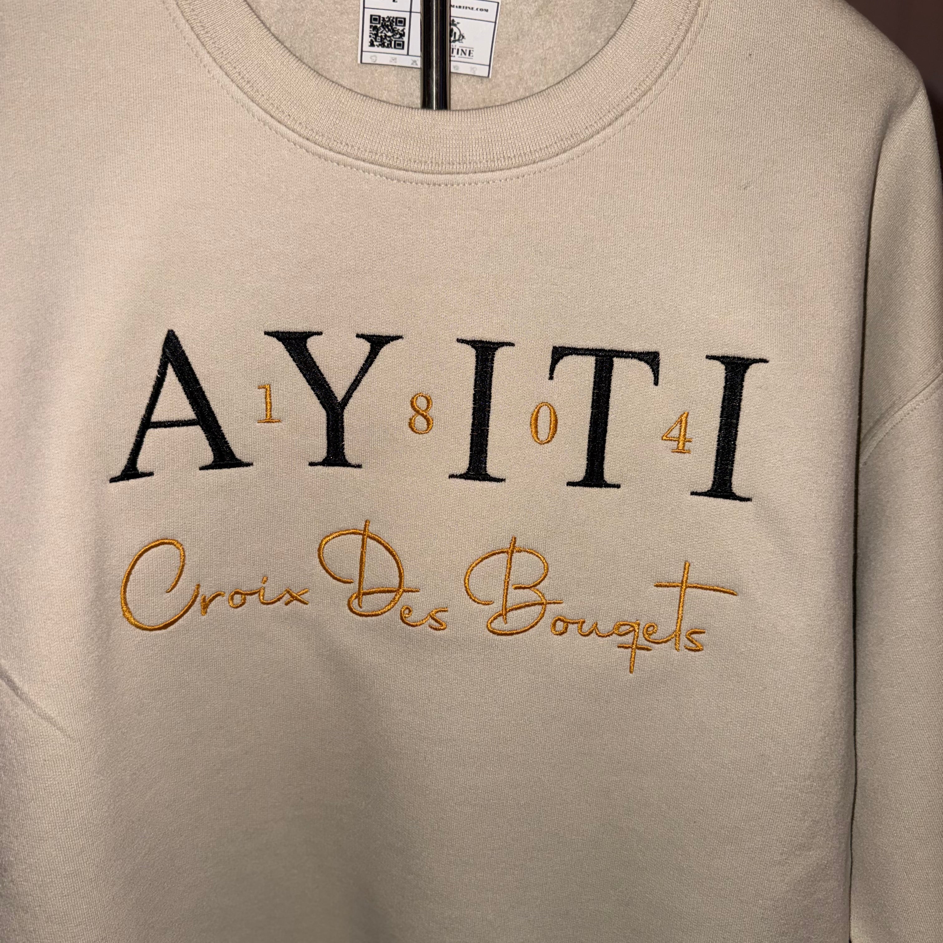 Ayiti, Haiti, Lakay Se Lakay, Home town pride, personalized embroidered CrewNeck, Sweatshirt