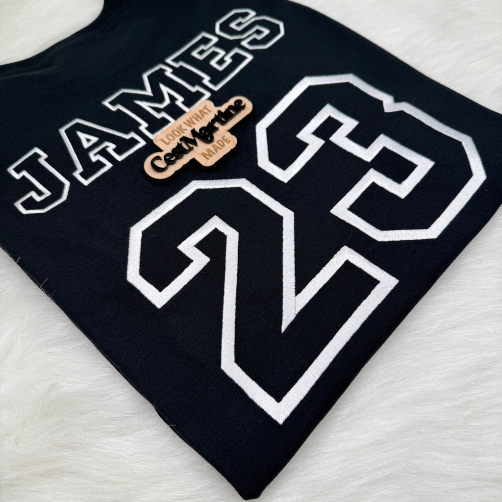 Custom Embroidered Name & Number Tee