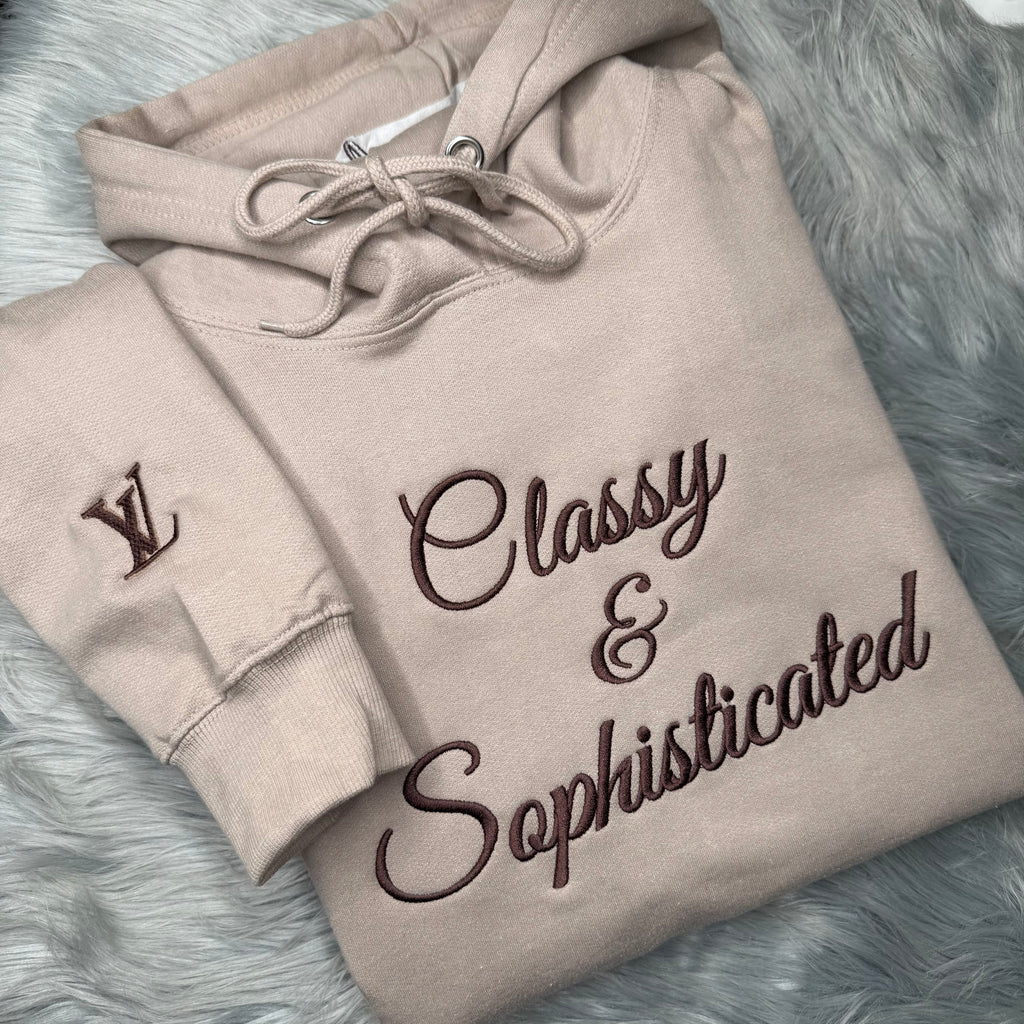 Hoodie, Classy and Sophisticated, Personalized Embroidered Chest and Hood | C'est Martine