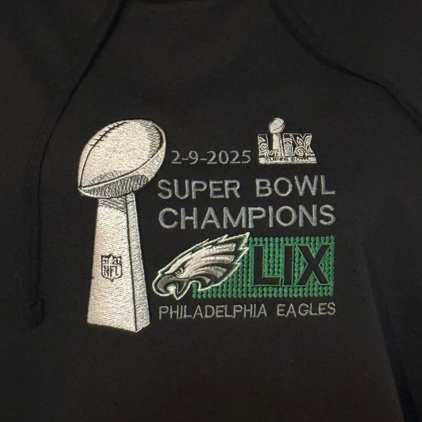 SuperBowl Football Season  Philadelphia Eagles Embroidered Hood and Chest Hoodie