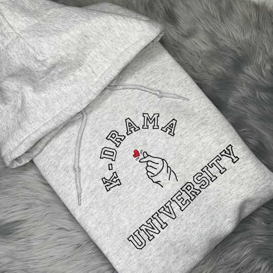 Hoodie, K-Drama, Korean Drama, K Drama, University College Dorm Embroidered Hoodie, C'est Martine