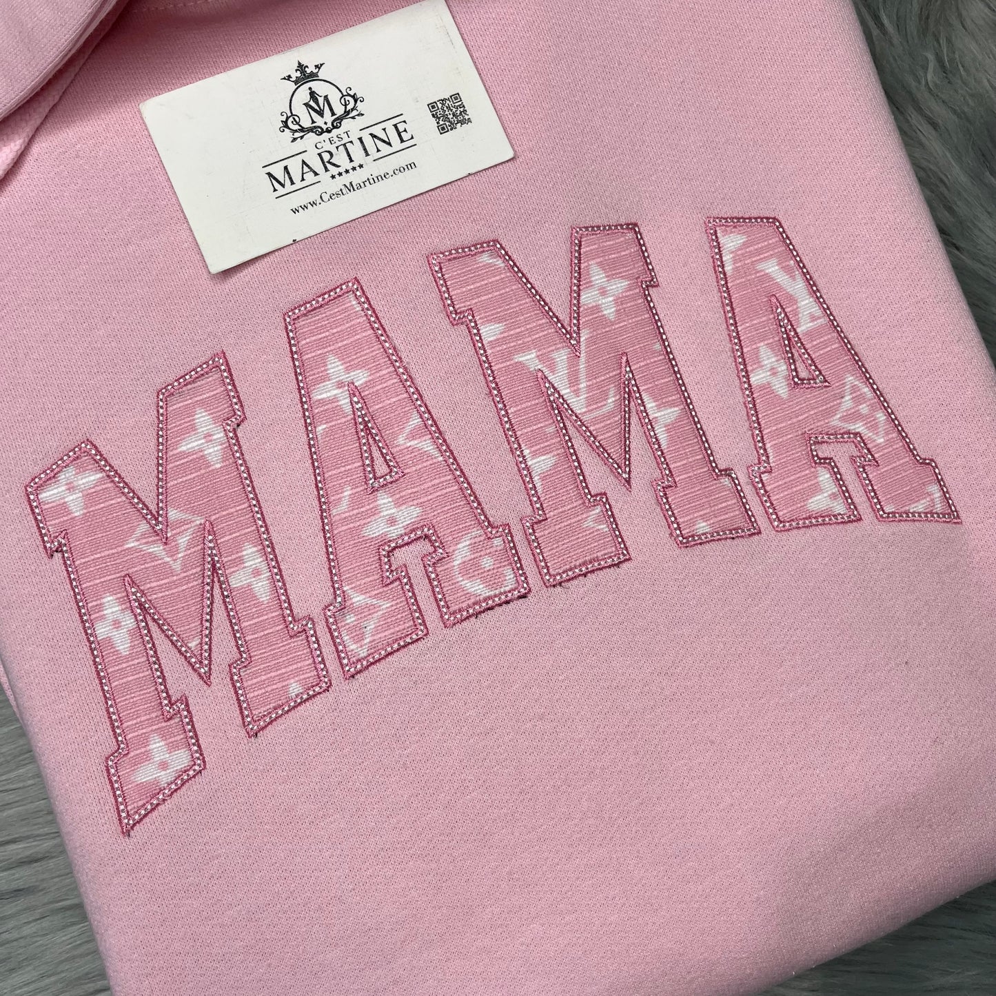 Pink Mama Aesthetic Embroidered Sweatshirt