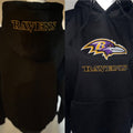 Football Season Baltimore Ravens Embroidered Hood and Chest Hoodie