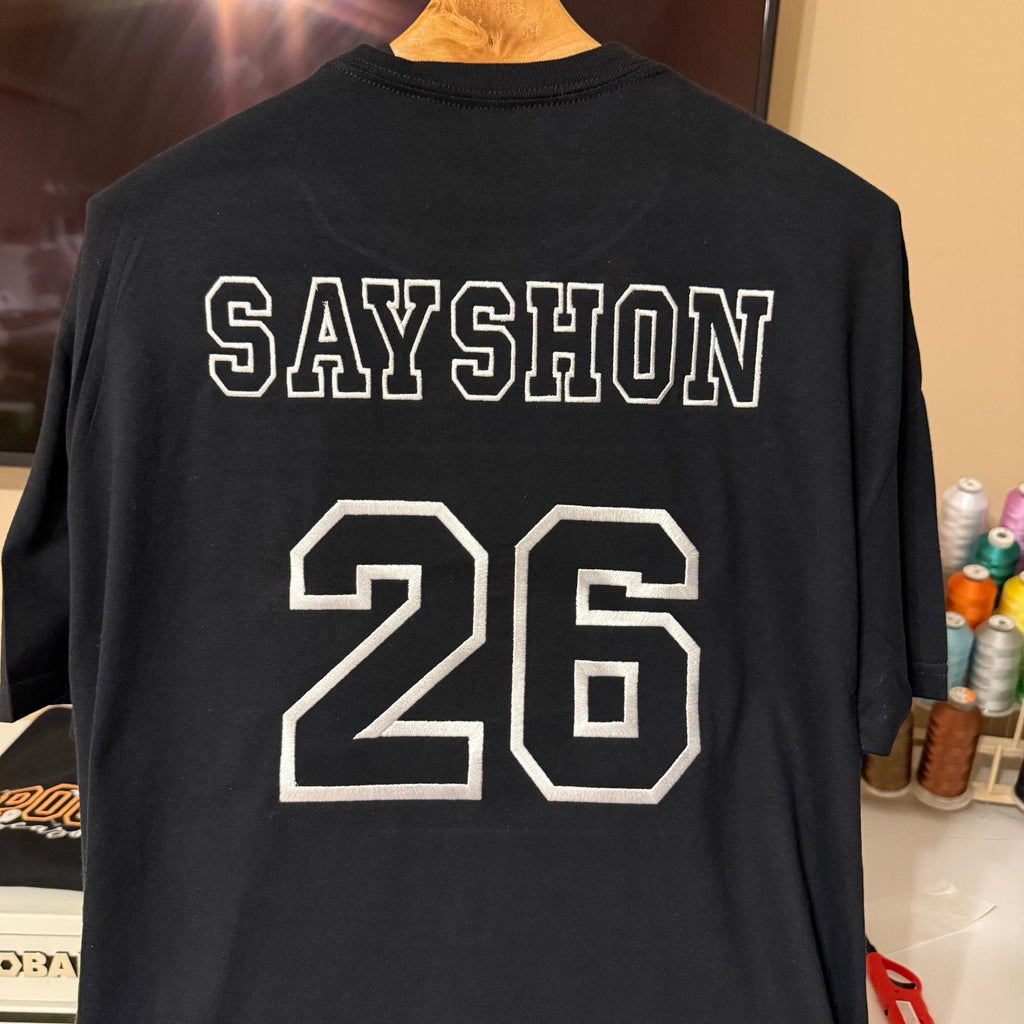 Custom Embroidered Name & Number Tee