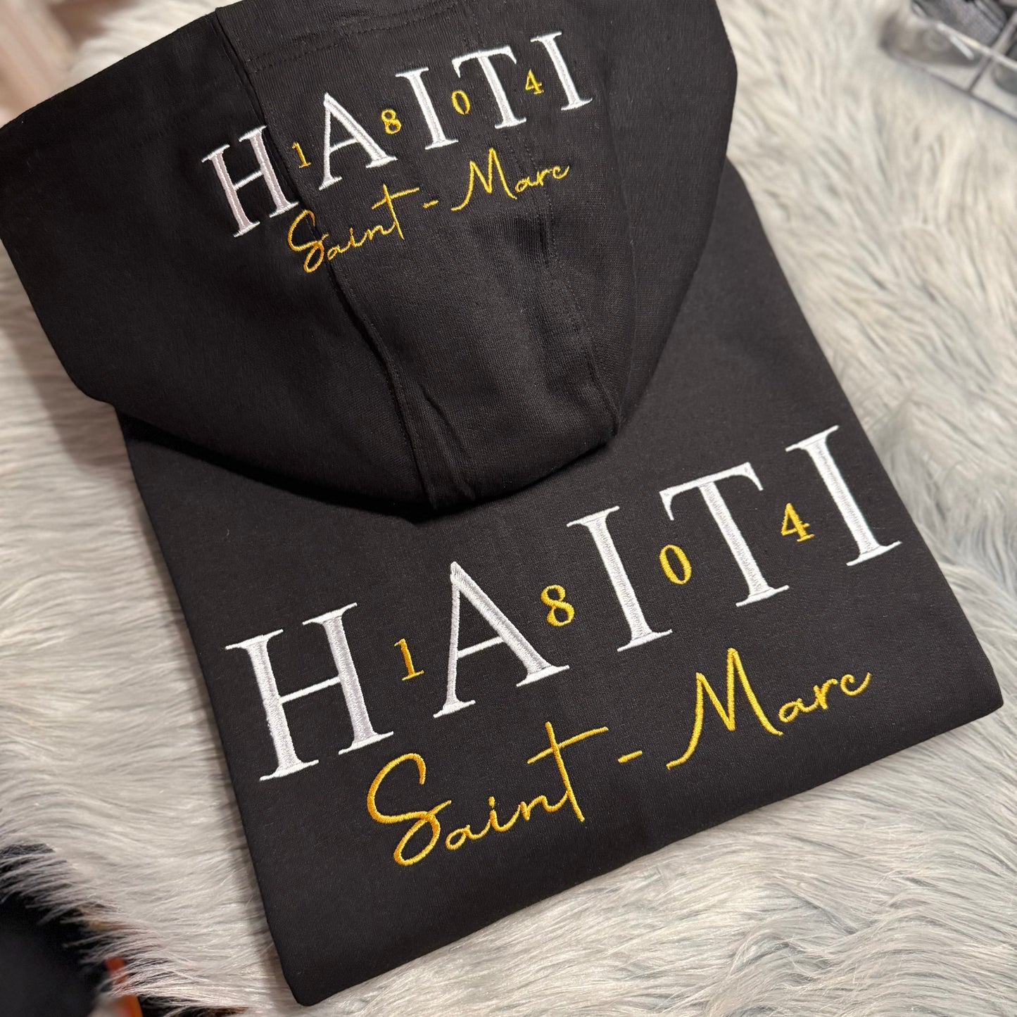Haiti, Lakay Se Lakay, Hometown pride, personalized embroidered Zipper Hoodie / C'est Martine