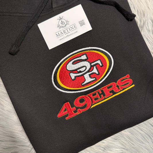 San Francisco 49ers, Football Season Embroidered Hood and Chest Hoodie | C'est Martine