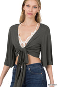 Wrap Around Cropped Ash Grey