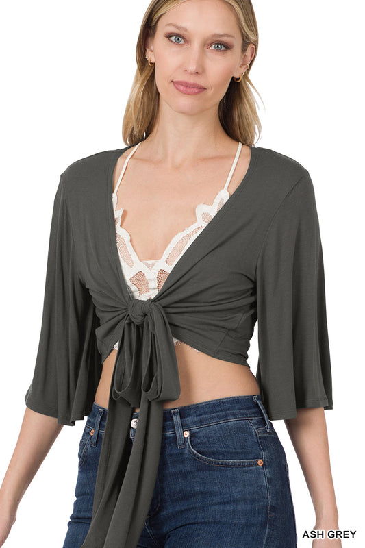 Wrap Around Cropped Ash Grey