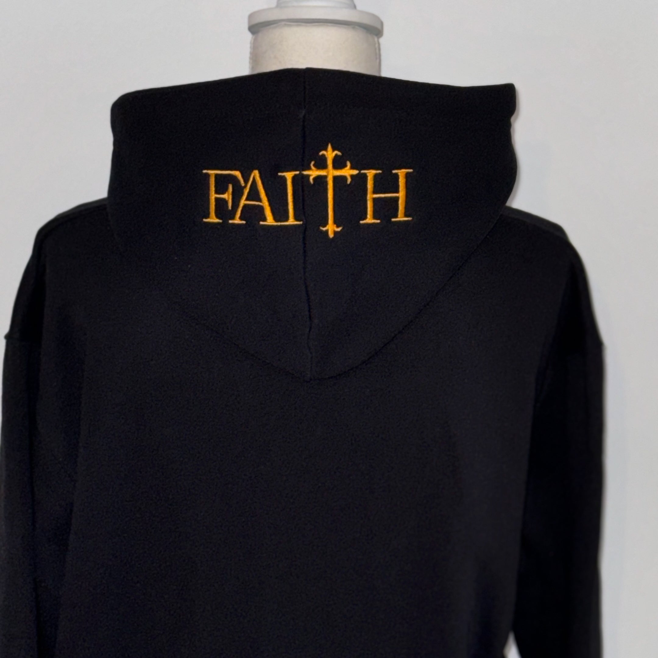 Faith Embroidered Hood Hoodie