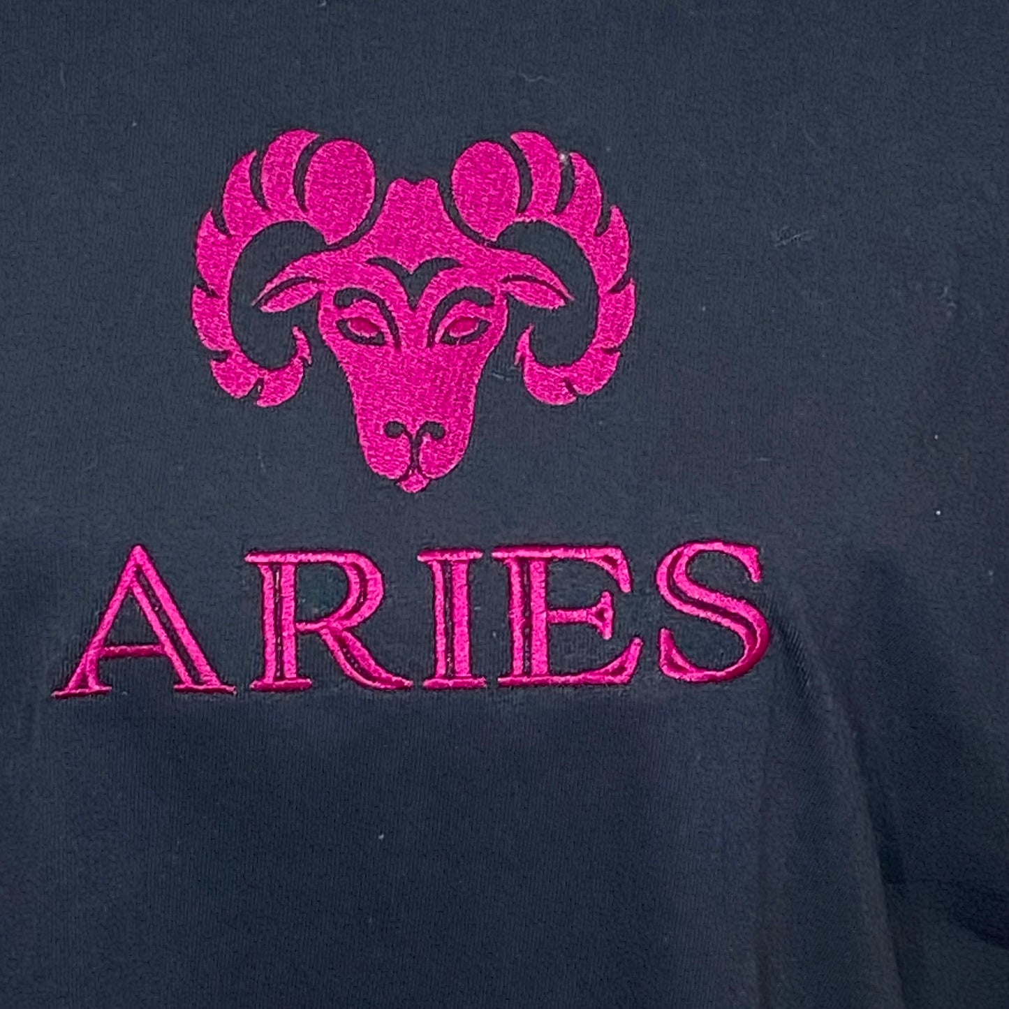 Zodiac Aries Horoscope Embroidered T Shirt