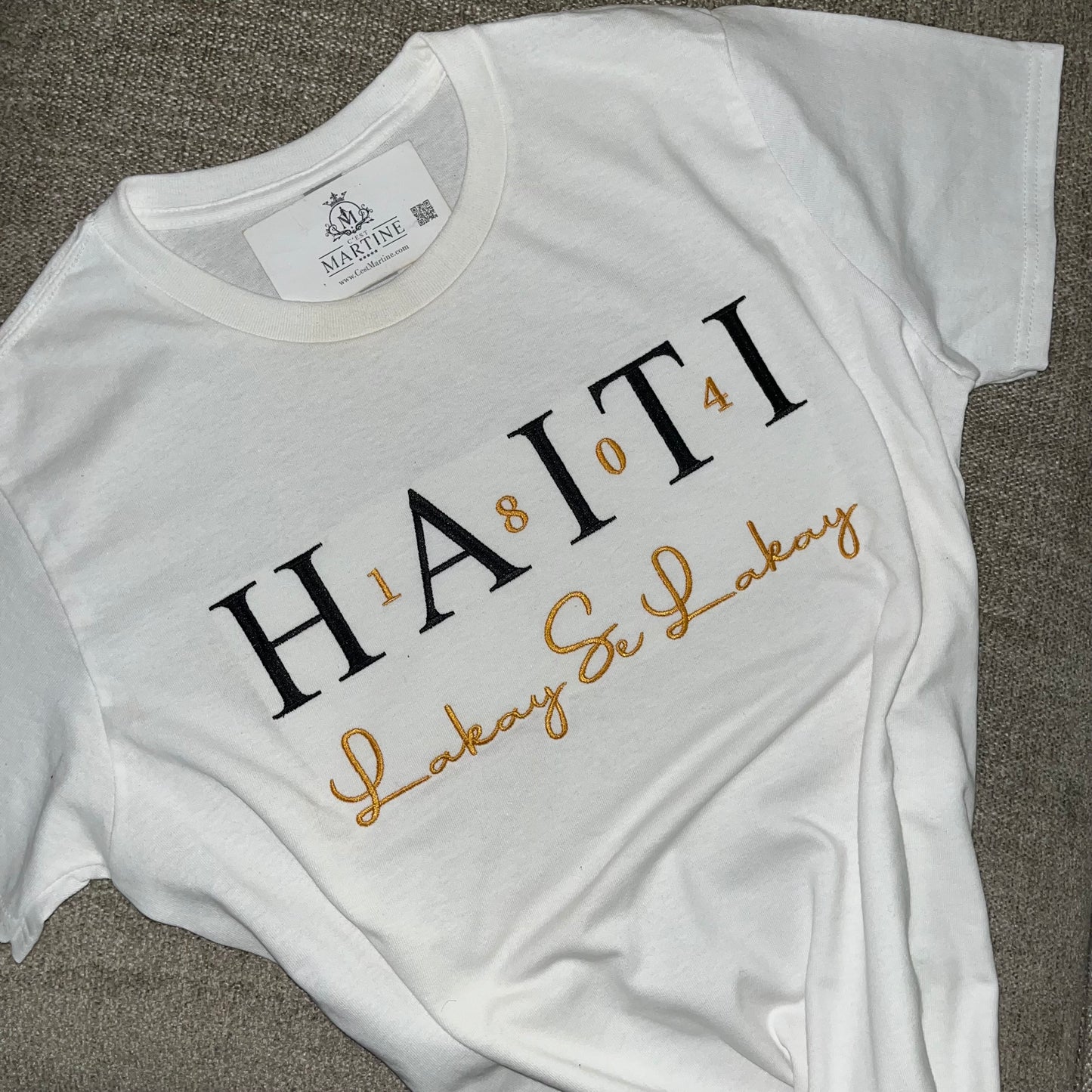 Haiti, Lakay Se Lakay,  Hometown pride, personalized embroidered T-Shirt (Copy)