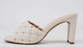 High Heel Sandals with Square Toe Beige