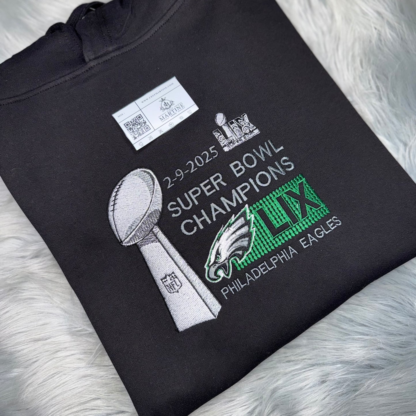 SuperBowl Football Season  Philadelphia Eagles Embroidered Hood and Chest Hoodie