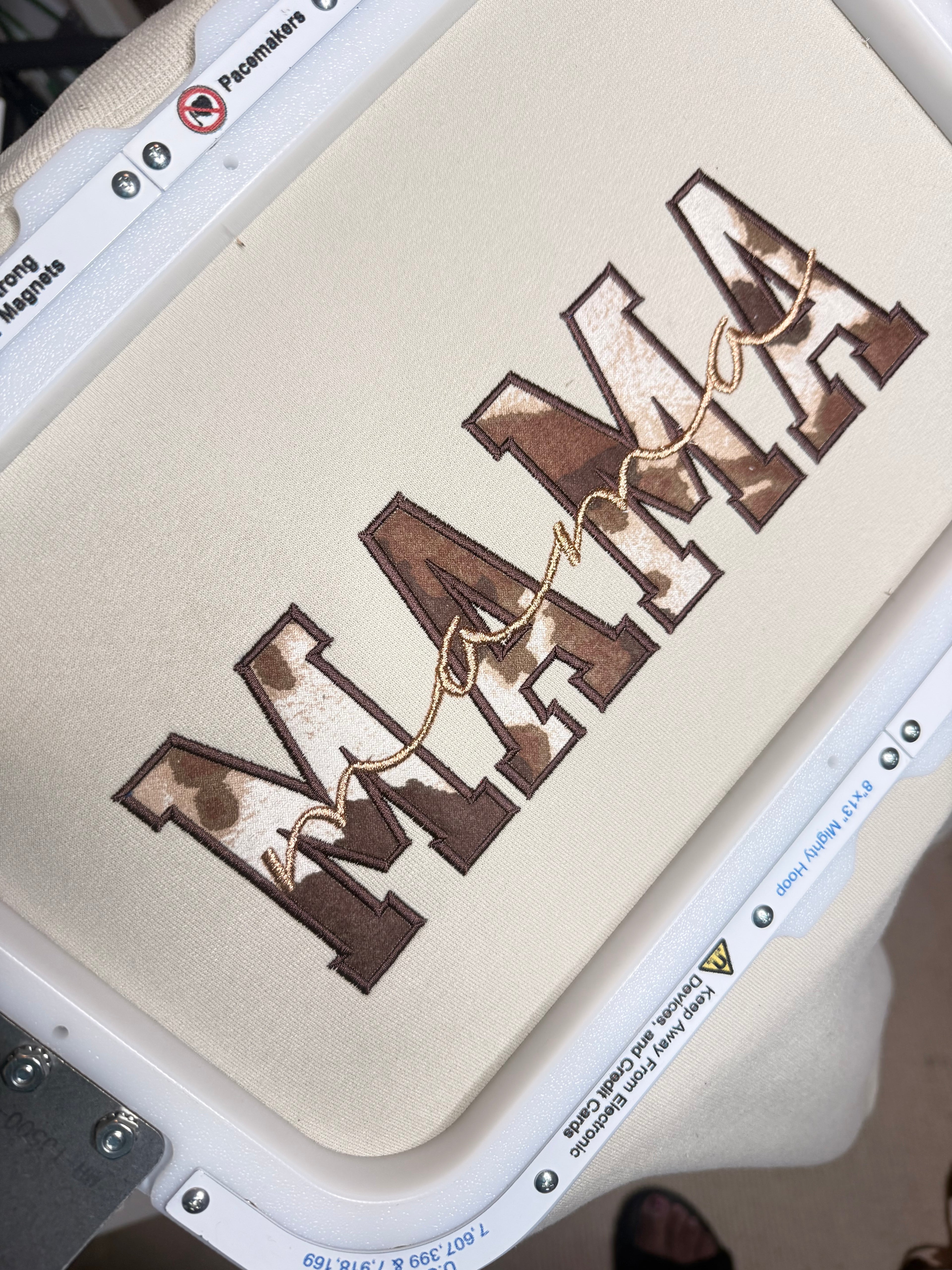 Country Western Mama Sweatshirt, CowPrint MAMA,  Embroidered Crewneck Custom  | C'est Martine