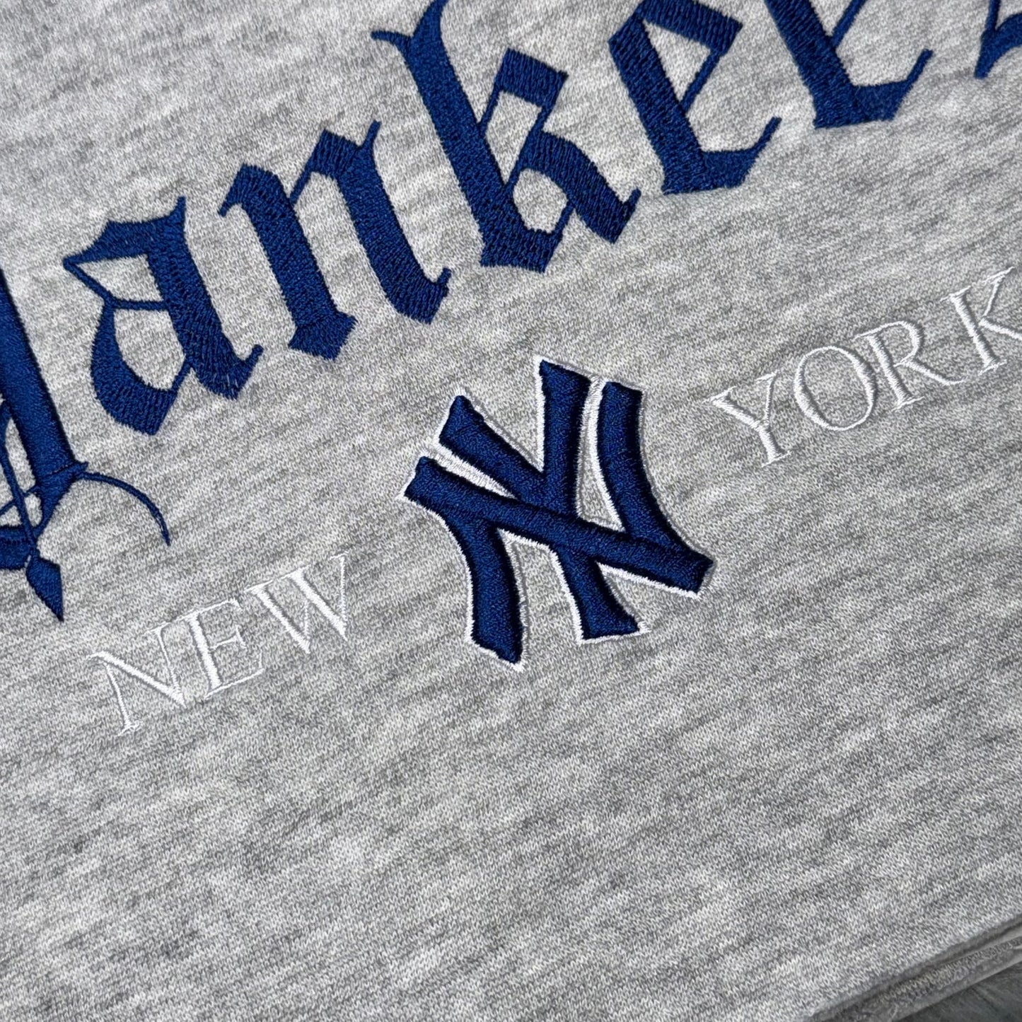 Yankees 3D Baseball Embroidered Chest and Hood Baseball Season New York Fan Embroidered Hoodie