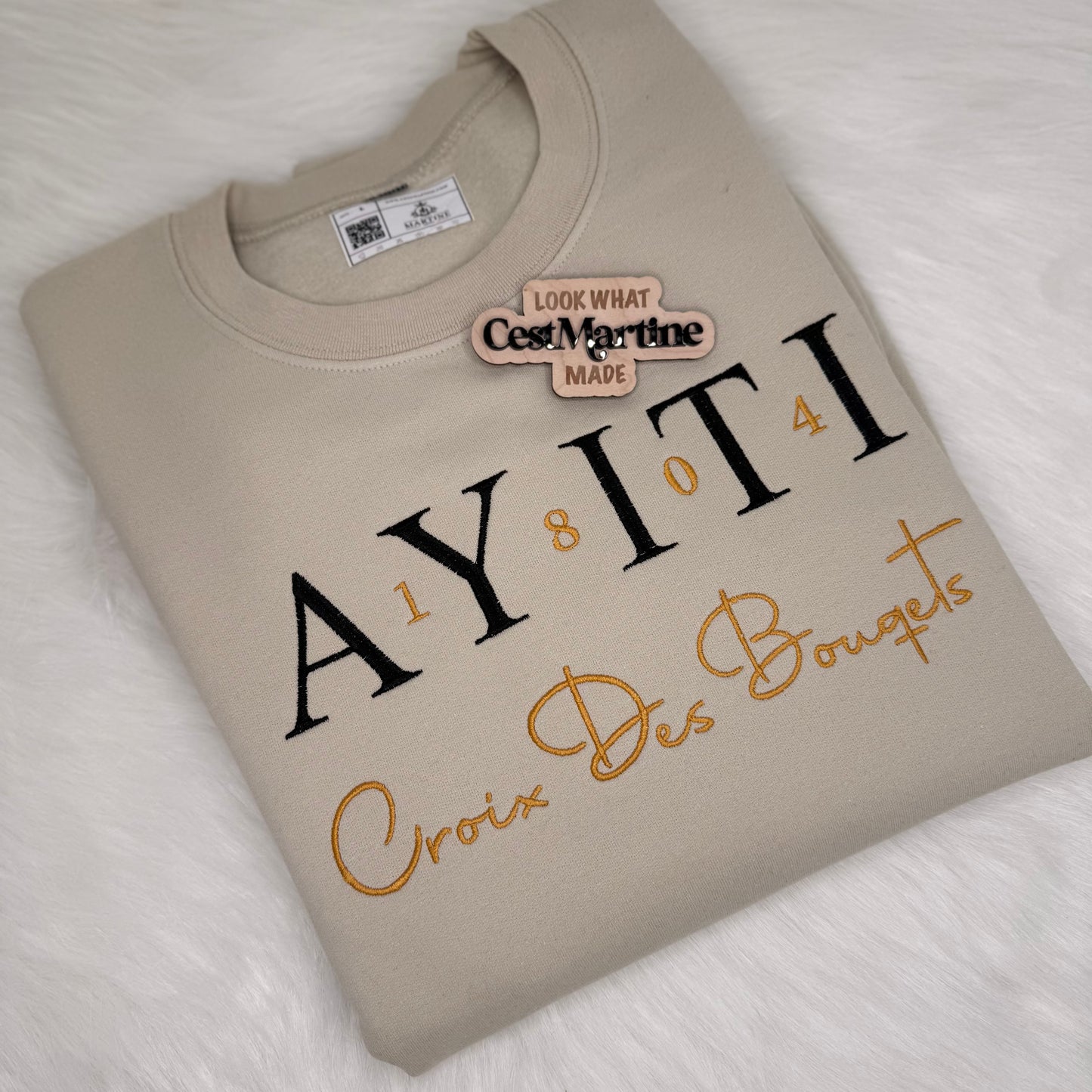 Ayiti, Haiti, Lakay Se Lakay, Home town pride, personalized embroidered CrewNeck, Sweatshirt