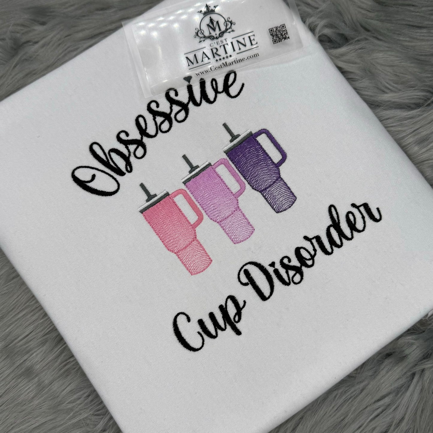 Stanley Tumbler Cup, OCD, Obsessive Compulsive Disorder, Embroidered CrewNeck