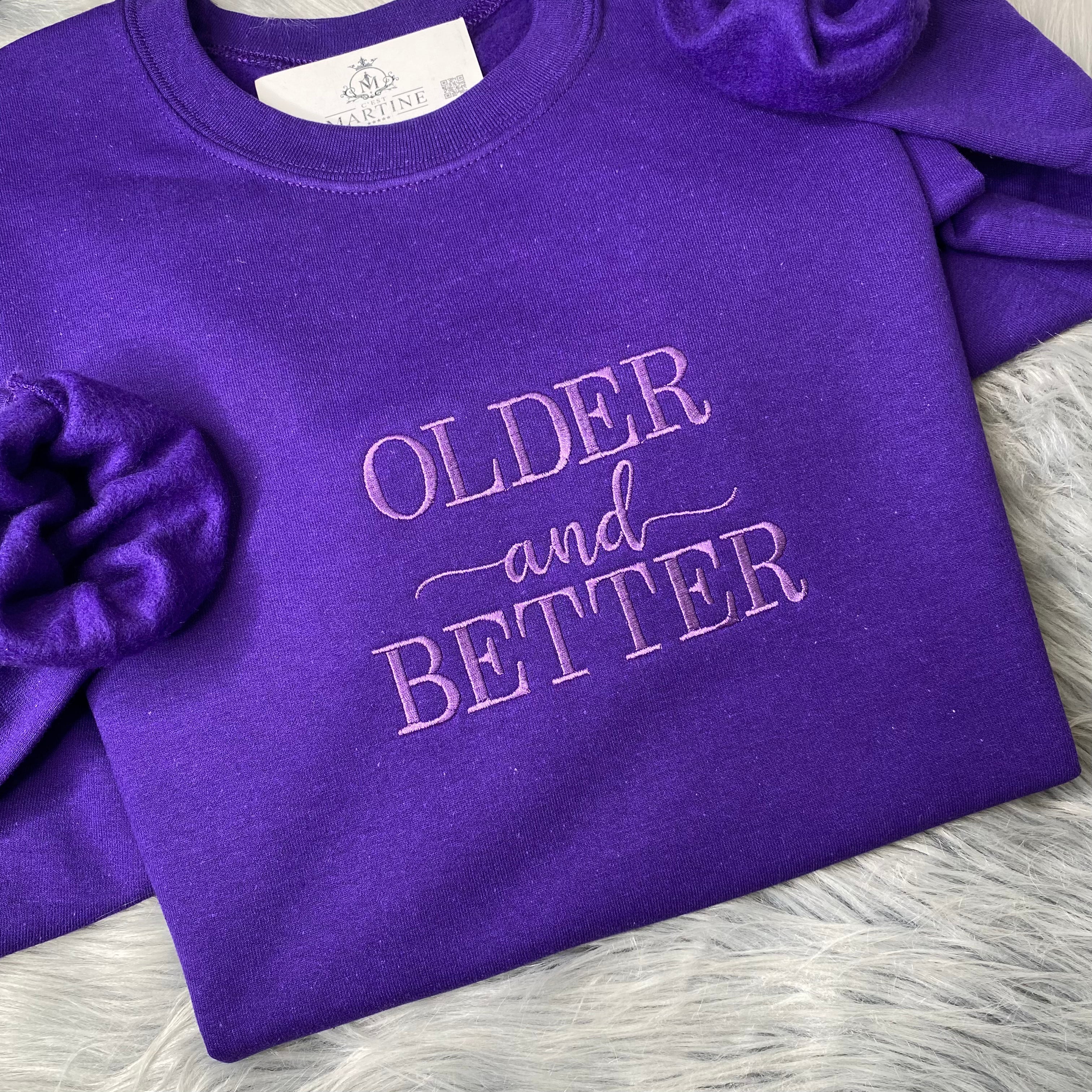 Valentine's Day, The Color Purple "Older and Better" Embroidered CrewNeck Sweatshirt