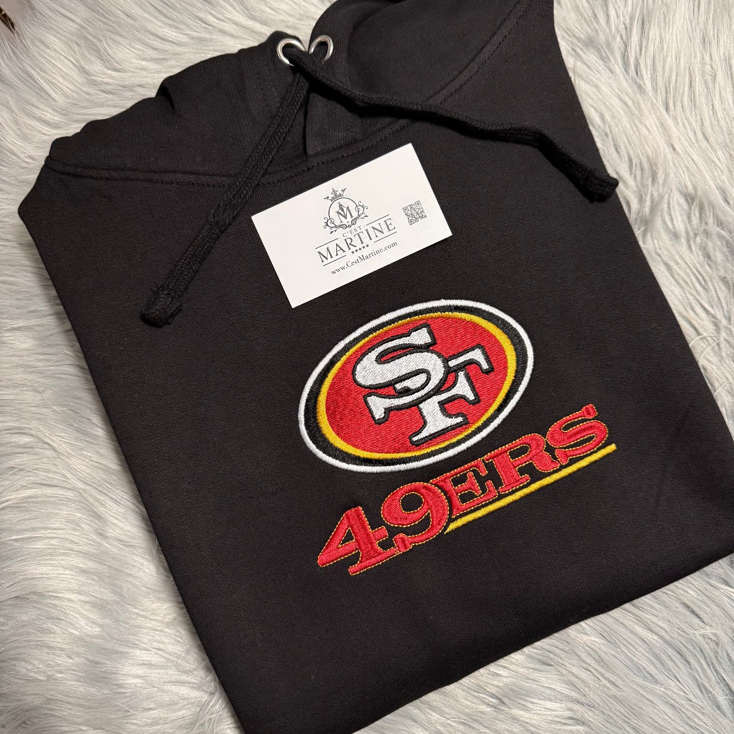 San Francisco 49ers, Football Season Embroidered Hood and Chest Hoodie | C'est Martine
