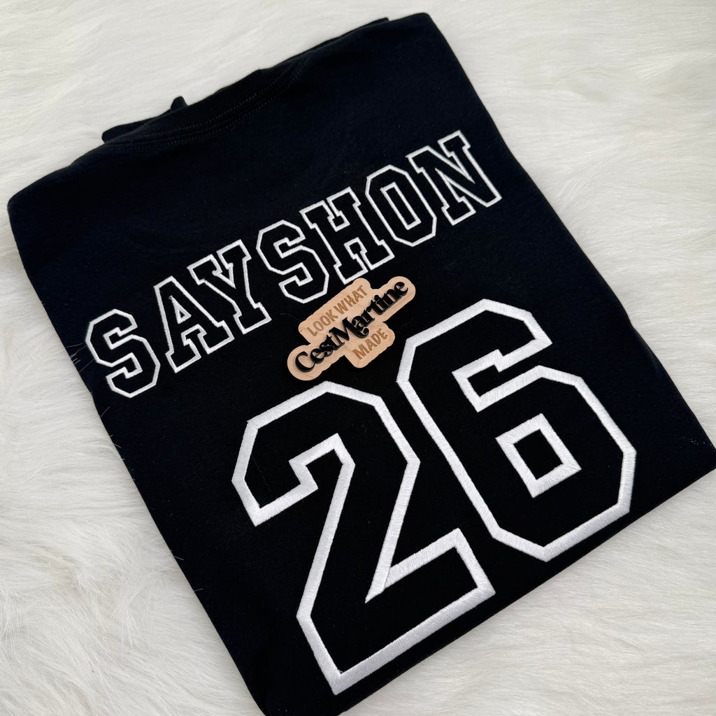 Custom Embroidered Name & Number Tee