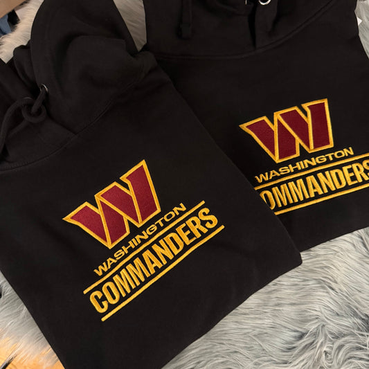 Washington Commanders, Hoodie, Football Season, Embroidered Hood and Chest Hoodie | C'est Martine
