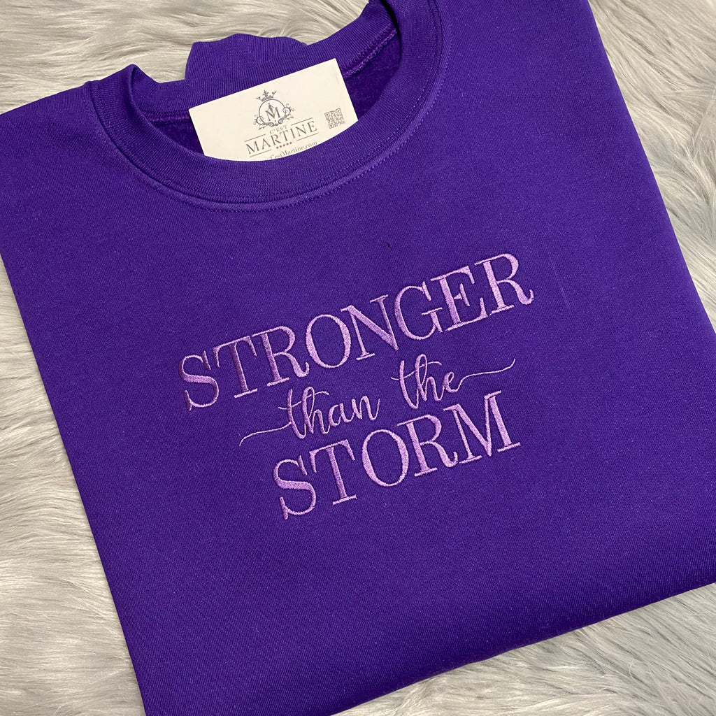 The Color Purple, Valentine's Day Stronger Than The Storm  Embroidered CrewNeck Sweatshirt