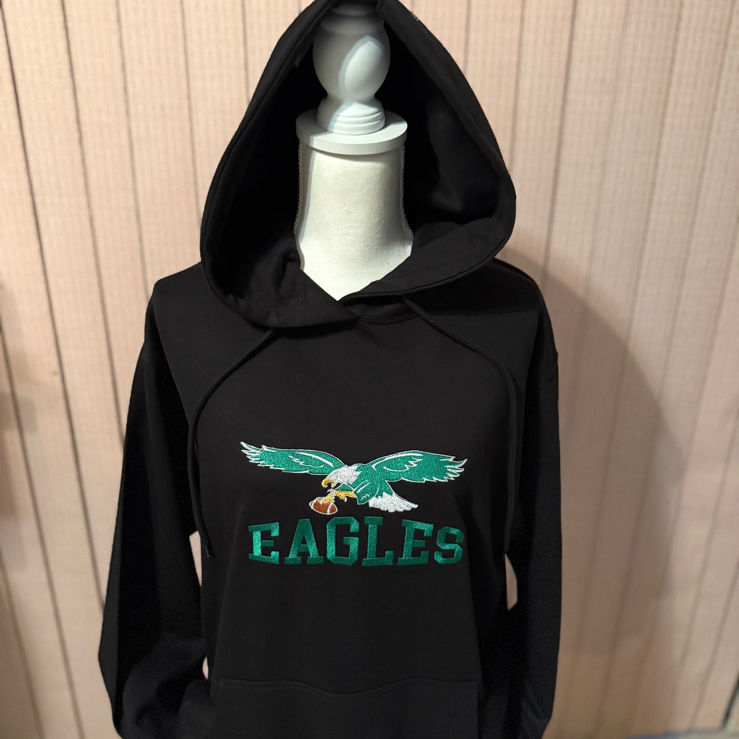 EAGLES Football Season Glow in the Dark Philadelphia Eagles Embroidered Hood and Chest Hoodie | C'est Martine