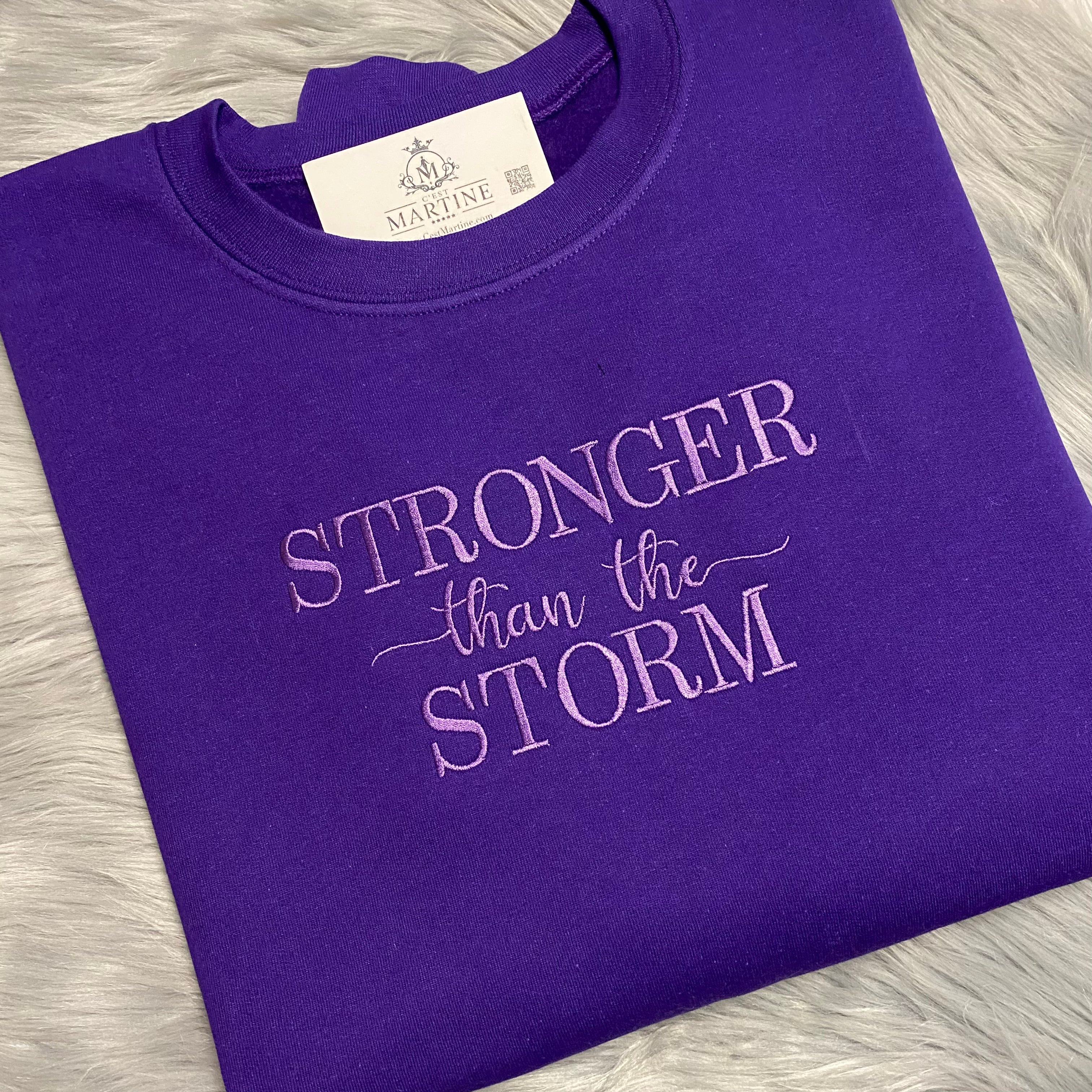 The Color Purple, Valentine's Day Stronger Than The Storm  Embroidered CrewNeck Sweatshirt