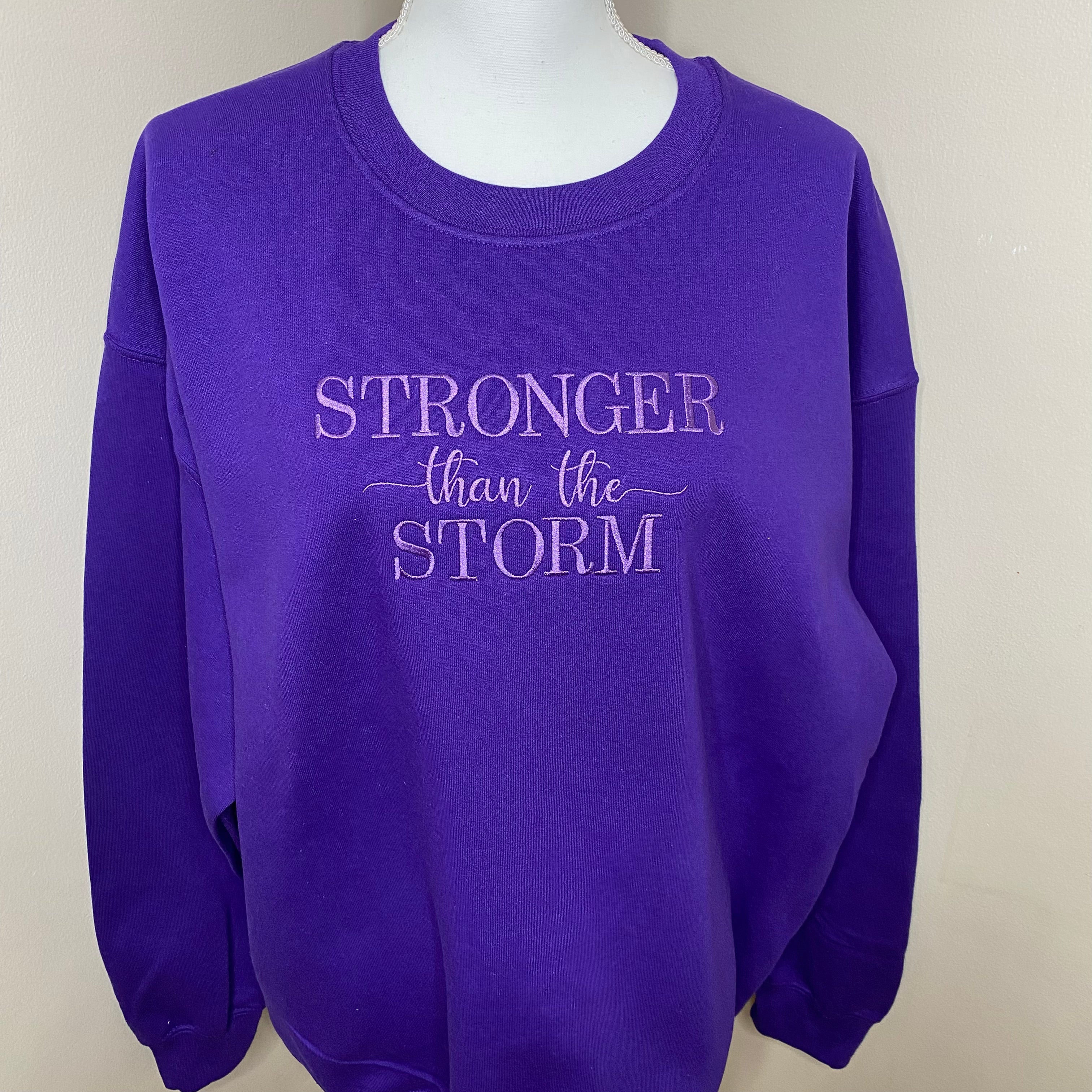 The Color Purple, Valentine's Day Stronger Than The Storm  Embroidered CrewNeck Sweatshirt