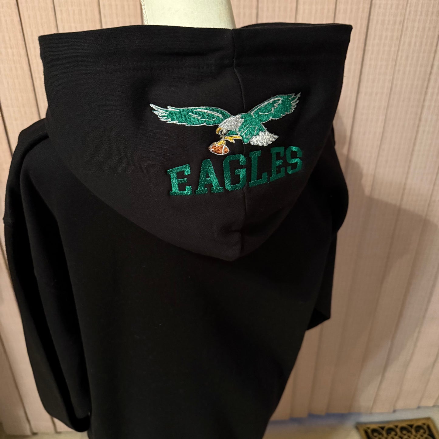 EAGLES Football Season Glow in the Dark Philadelphia Eagles Embroidered Hood and Chest Hoodie | C'est Martine